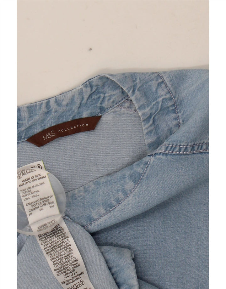 Blusa jeans feminina MARKS & SPENCER UK 20 2XL azul Lyocell