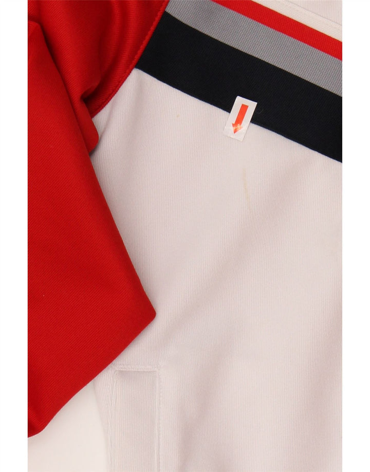 NIKE Womens Tracksuit Top Jacket UK 6 XS Branco Colourblock Poliéster