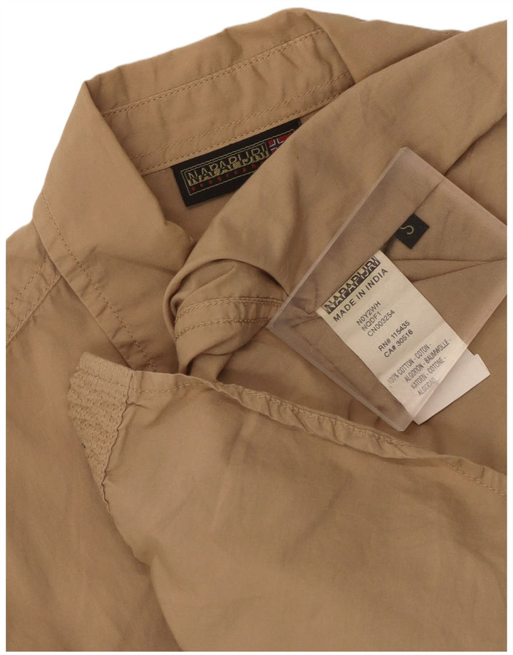 Camisa masculina Napapijri pequena algodão bege