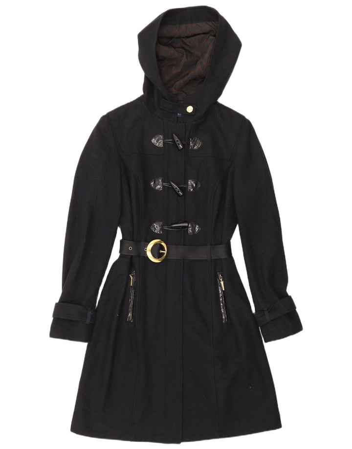 Casaco duffle feminino com capuz CARACTERE Reino Unido 10 pequeno lã azul marinho