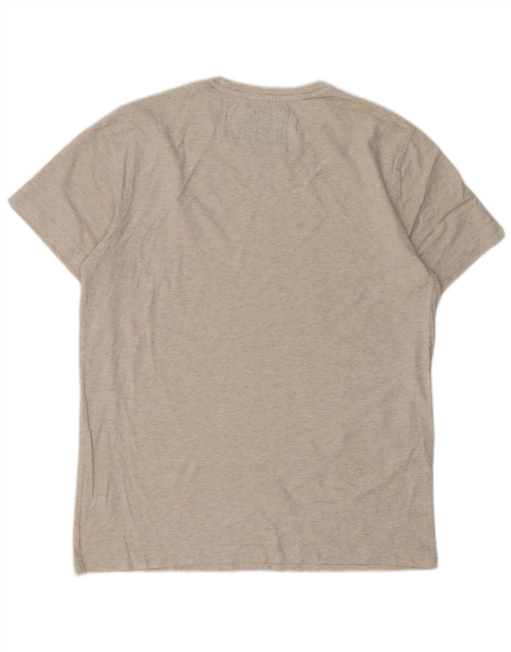 Camiseta masculina Crew Clothing Top algodão manchado cinza médio