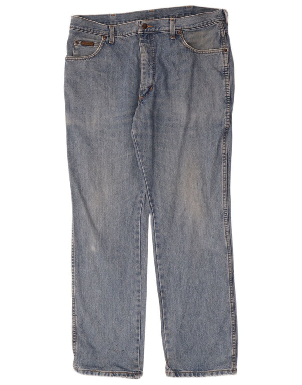 Wrangler Masculino Texas Straight Jeans W38 L32 Azul Algodão