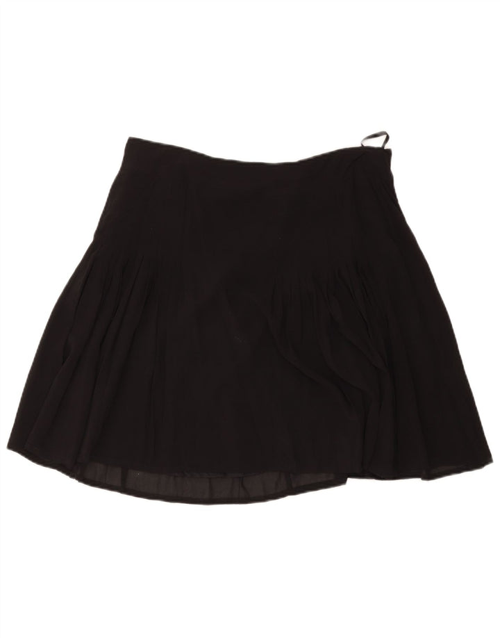 Blunauta Mini Saia Feminina IT 46 Grande W36 Seda Preta