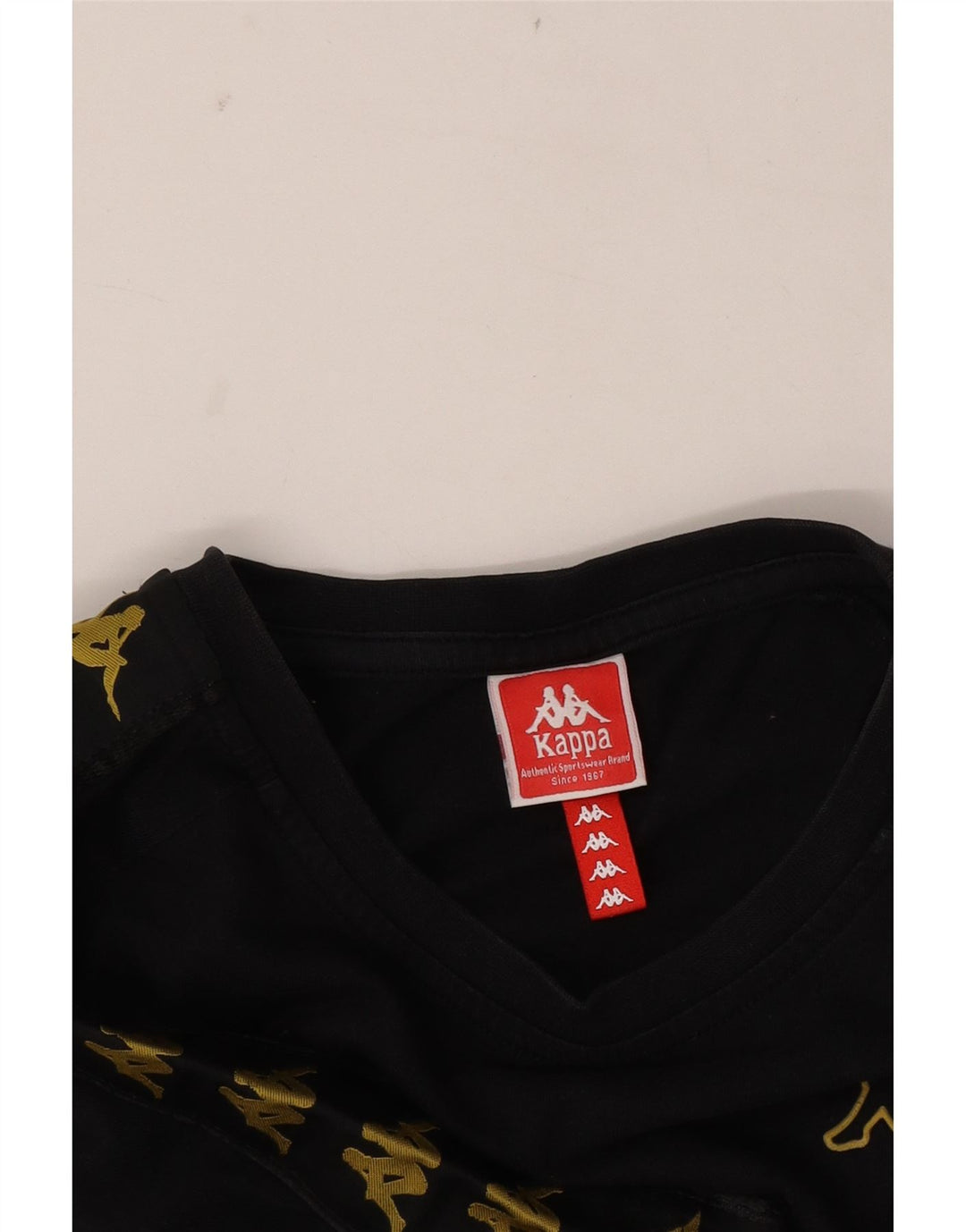 Camiseta gráfica masculina Kappa Top médio preto