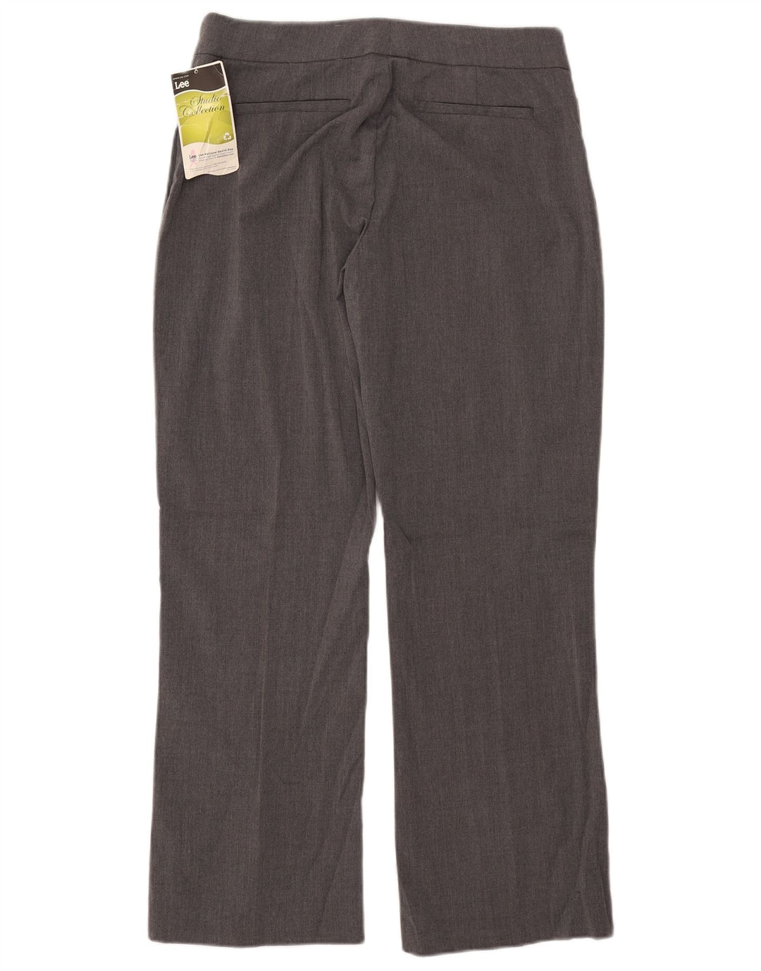 Calça feminina casual reta LEE US 10 grande W31 L28 poliéster cinza