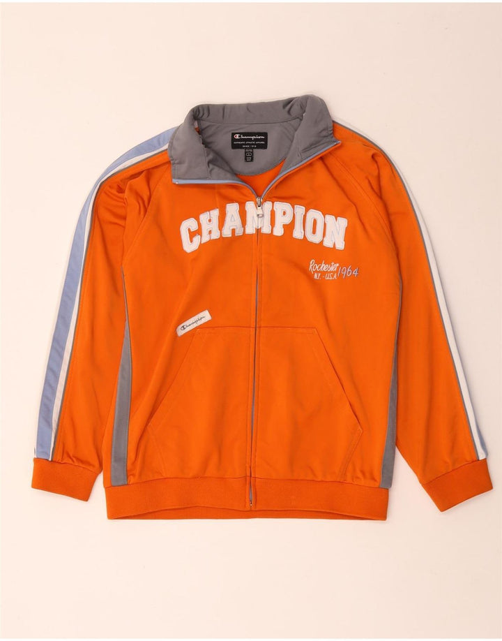 Jaqueta de treino para meninos Champion 11-12 anos grande bloco colorido laranja