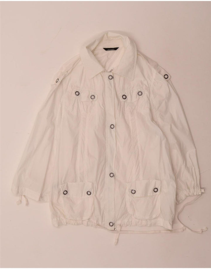 Jaqueta bomber feminina Stefanel EU 38 médio branco nylon