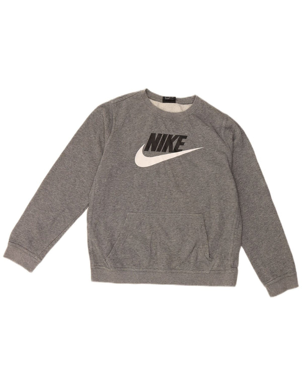 Moletom gráfico Nike Boys Jumper 13-14 anos XL cinza algodão