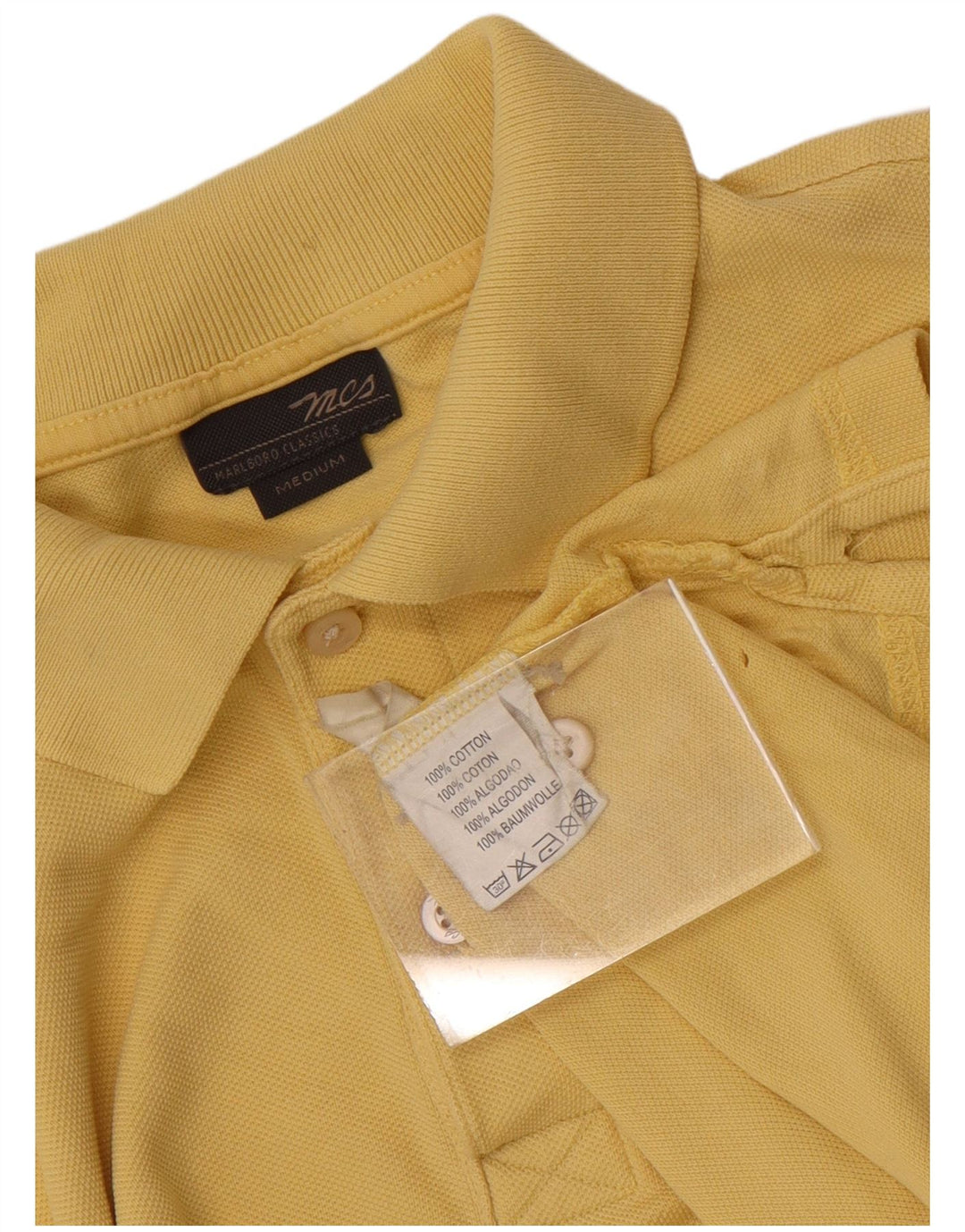 Camisa polo masculina Marlboro Classics algodão amarelo médio
