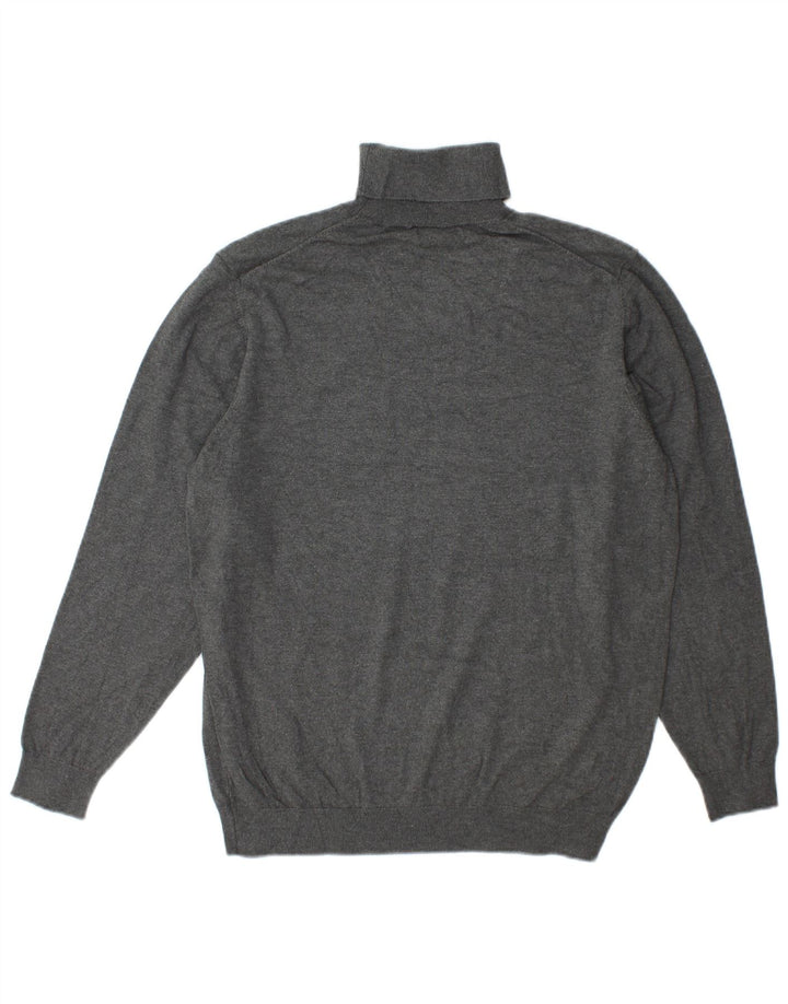 Suéter feminino Zara com gola redonda e viscose cinza grande Reino Unido 16