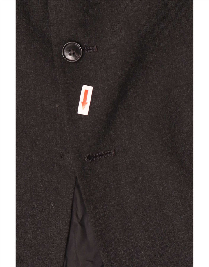 Jaqueta blazer masculina longa de 3 botões Marks & Spencer Reino Unido 40 cinza médio