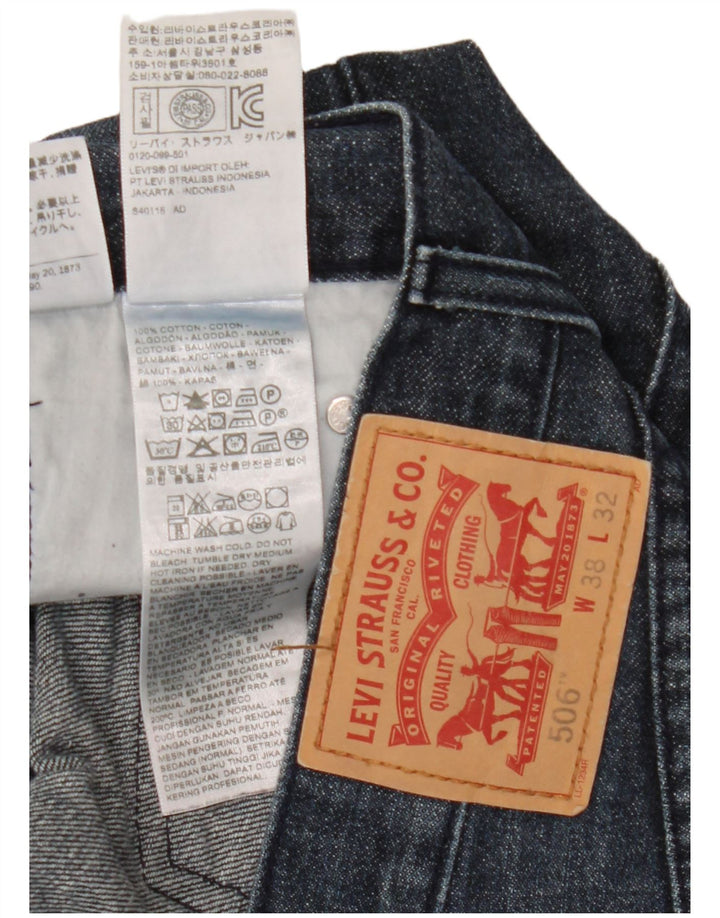 Levi's Masculino 506 Straight Jeans W38 L32 Azul Algodão