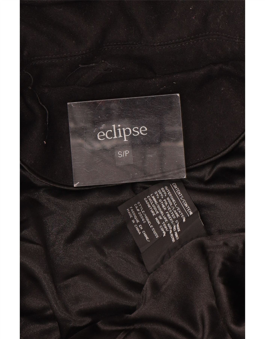 Casaco duffle feminino com capuz Eclipse UK 10 pequeno lã preta