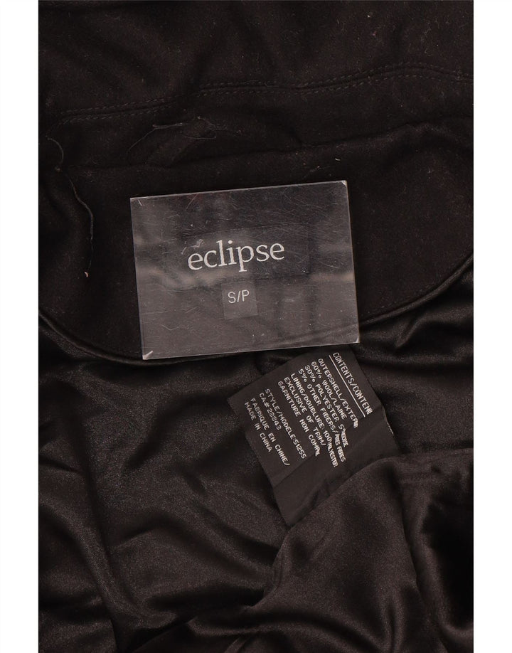 Casaco duffle feminino com capuz Eclipse UK 10 pequeno lã preta