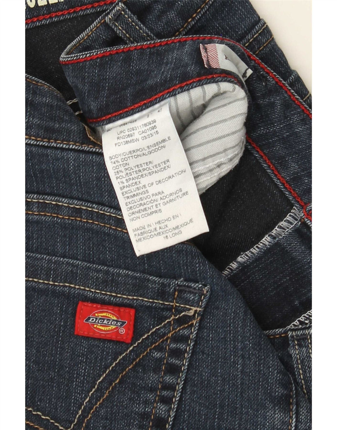 Calça jeans feminina Dickies Bootcut US 16 2XL W36 L33 azul algodão