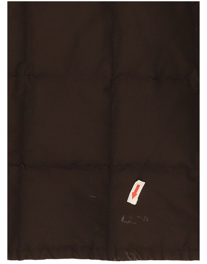 Casaco acolchoado com capuz feminino Woolrich Reino Unido 12 algodão cáqui médio