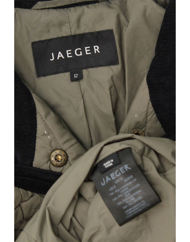 Jaqueta acolchoada feminina Jaeger UK 12 poliamida cáqui média