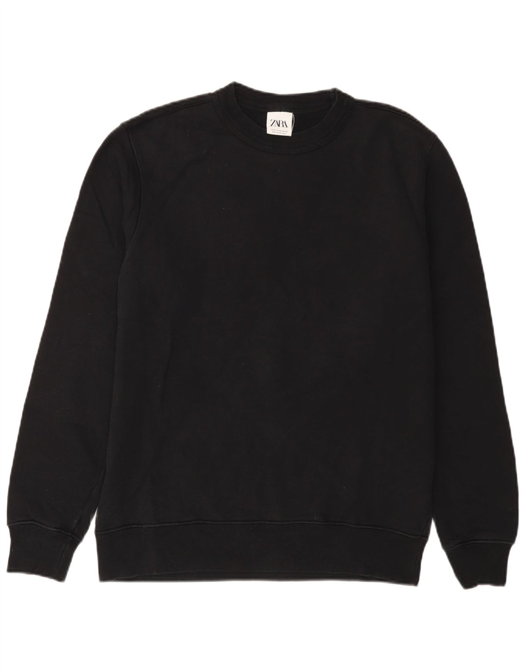 Zara Moletom Masculino Jumper Médio Algodão Preto