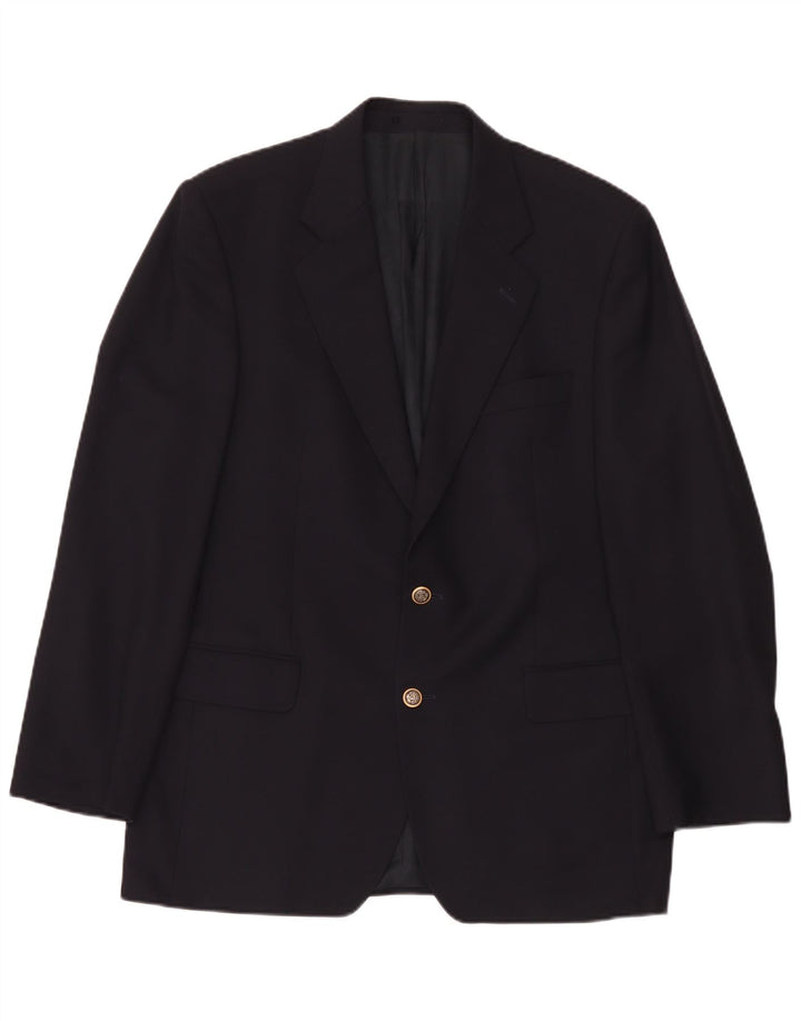 Jaqueta blazer masculina Magee com 2 botões UK 42 XL azul marinho nova lã