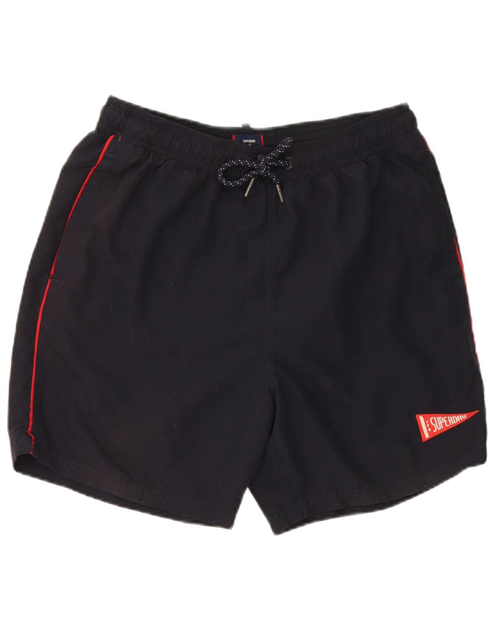 Superdry Mens Sport Shorts Grande Poliéster Preto