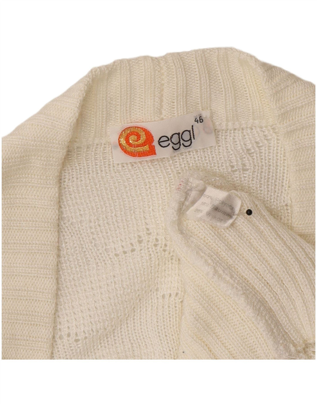 Suéter Cardigan Feminino Vintage IT 46 Grande Acrílico Branco