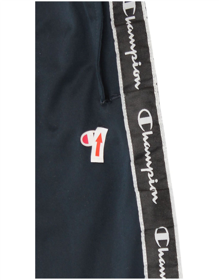 Calça esportiva masculina Champion com estampa gráfica grande de poliéster azul marinho