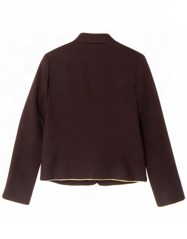 Jaqueta blazer feminina cápsula de 4 botões EUA 2 XS Viscose preta