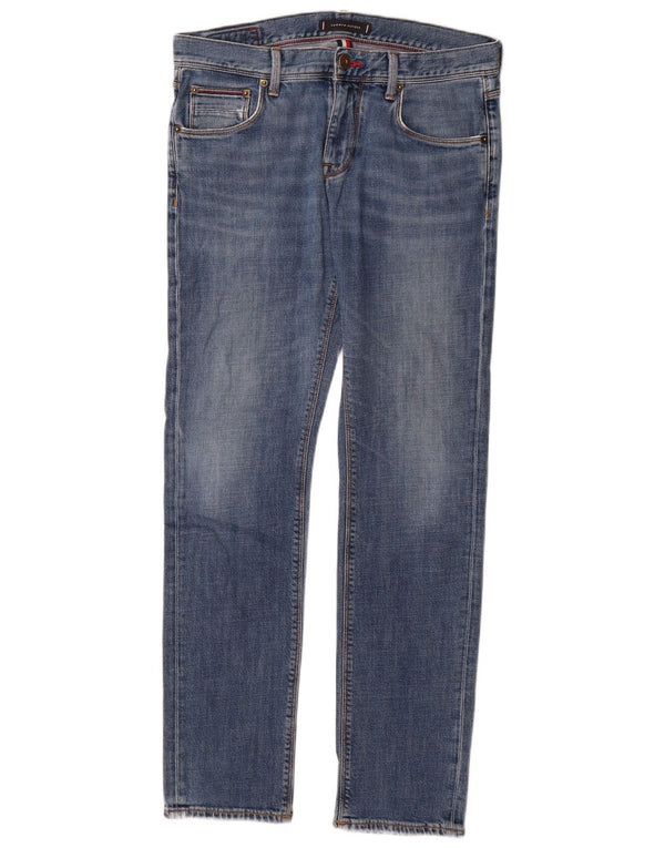 Tommy Hilfiger Masculino Denton Straight Jeans W31 L32 Azul Algodão
