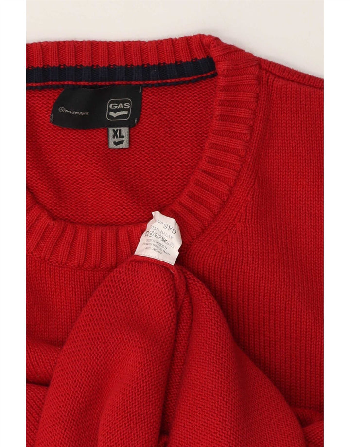 Suéter masculino Gas com gola redonda XL de algodão vermelho