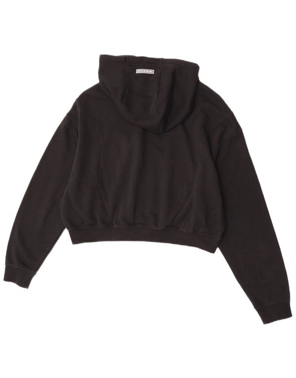 Nike Womens Air Crop Oversized Hoodie Jumper Reino Unido 10 Pequeno Algodão Preto