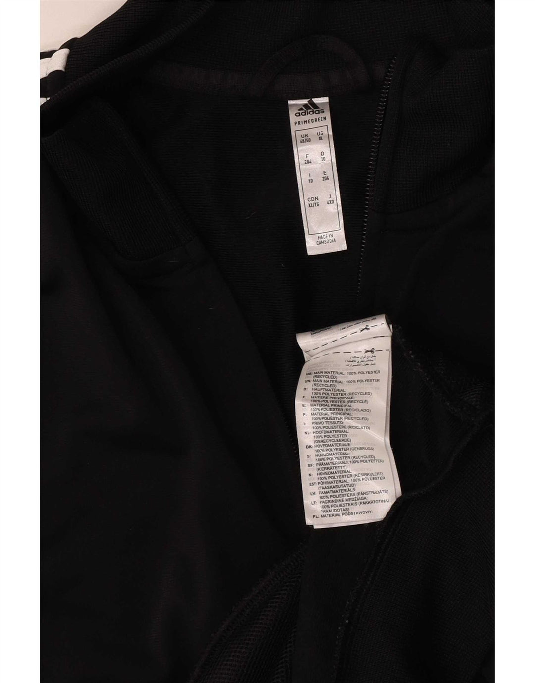 Adidas Mens Tracksuit Top Jacket UK 48/50 XL Preto Poliéster
