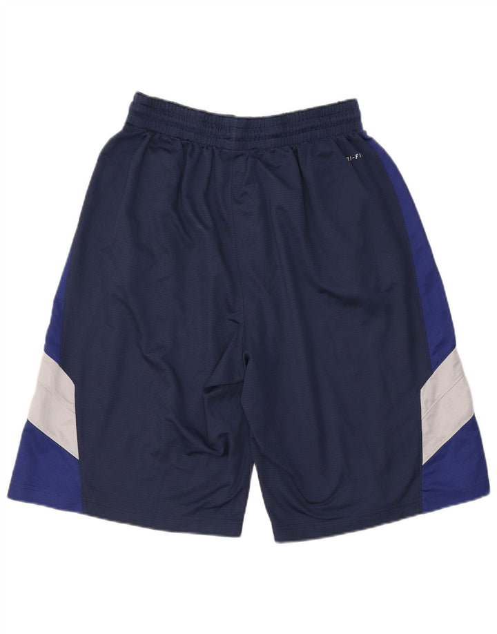 Shorts esportivos masculinos Nike Dri Fit grande poliéster colorblock azul marinho