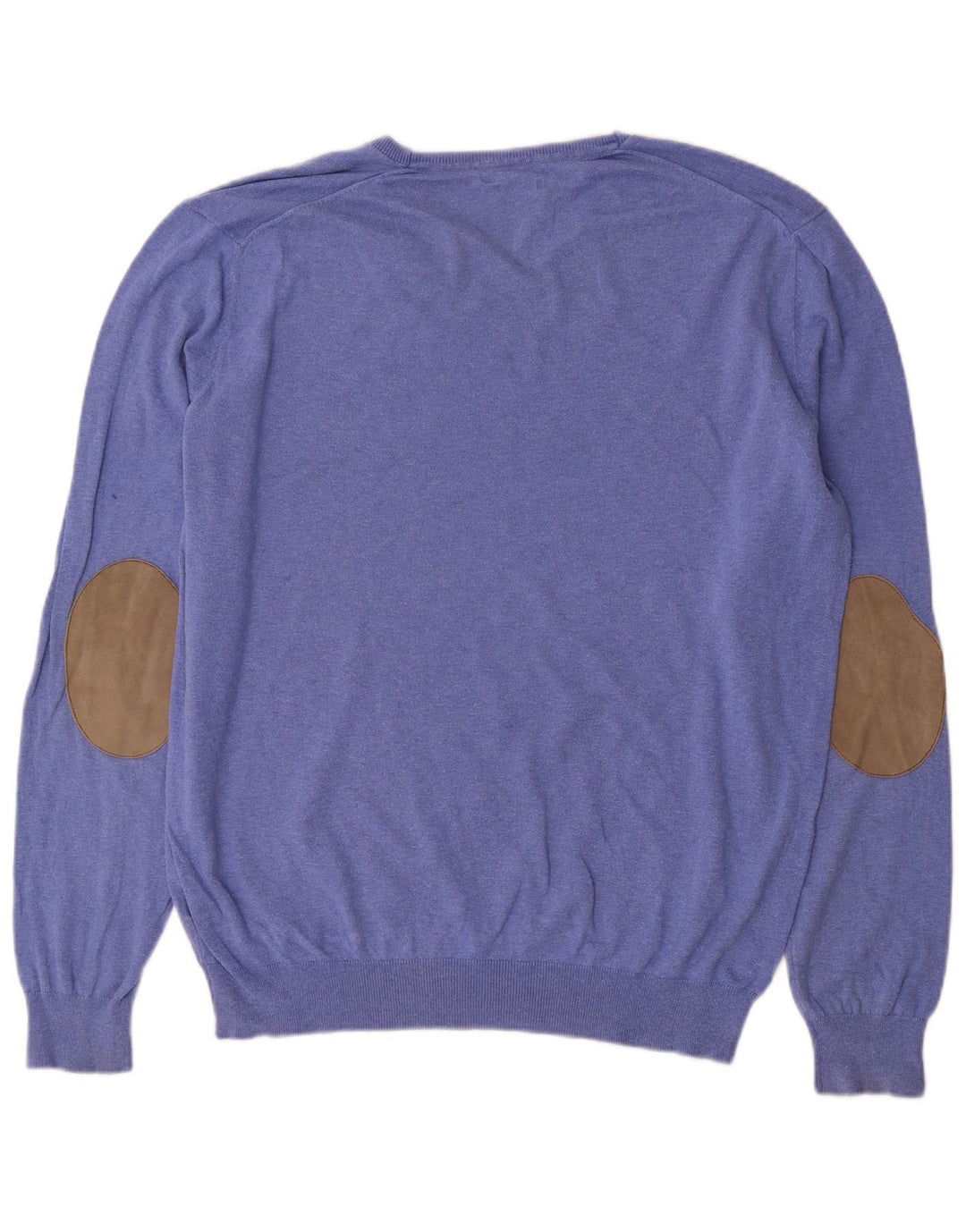 Suéter masculino Massimo Dutti com decote em V XL algodão azul