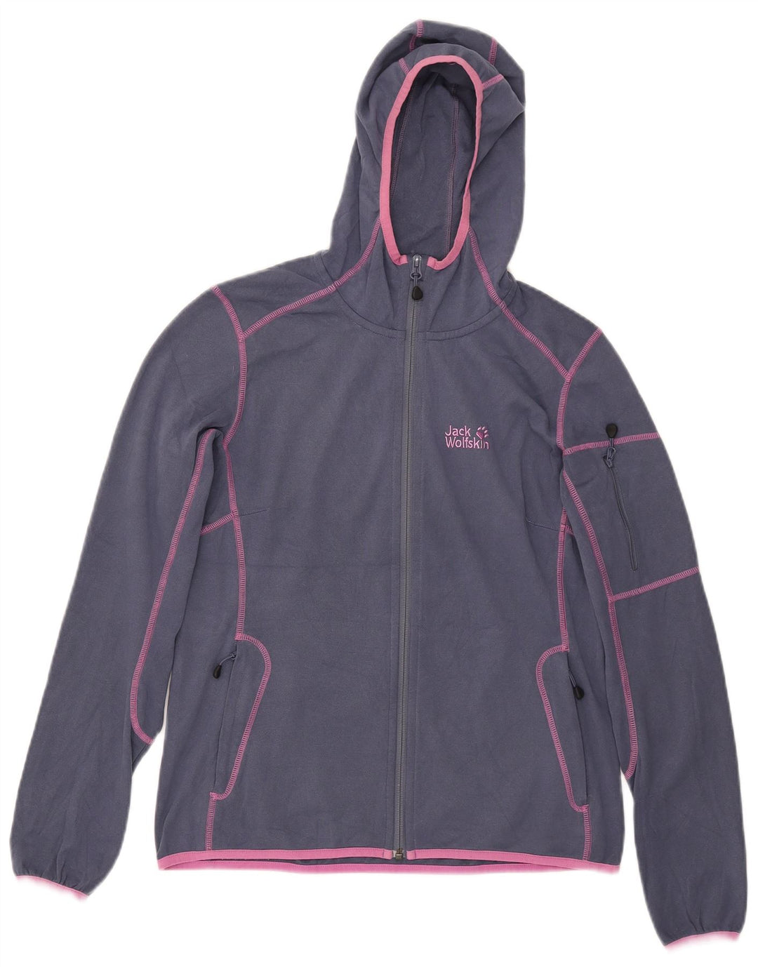 Jaqueta feminina Jack Wolfskin com capuz e moletom Reino Unido 12/14 azul médio