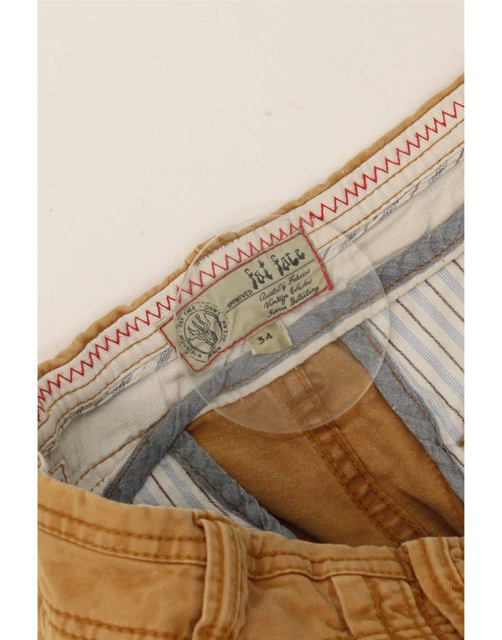 Shorts Chino feminino Fat Face grande W34 algodão marrom