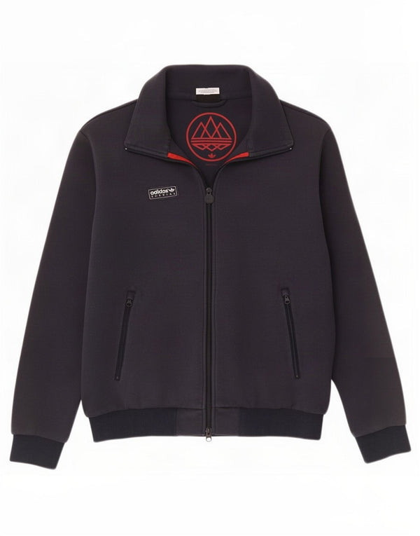 Adidas Mens Tracksuit Top Jacket Médio Azul Marinho Colorblock Algodão