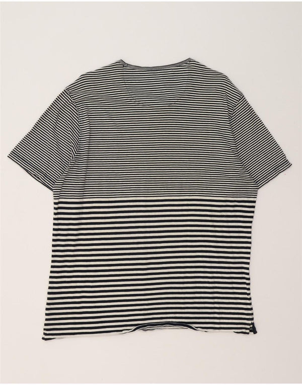 Camiseta feminina MASSIMO DUTTI casual fit UK 20 2XL algodão listrado preto