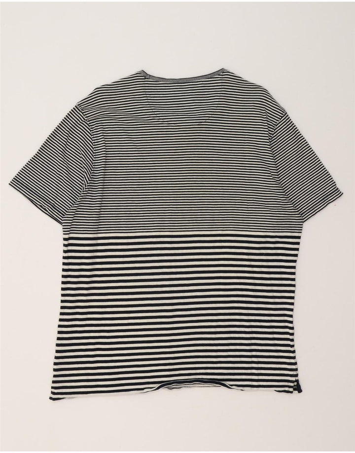 Camiseta feminina MASSIMO DUTTI casual fit UK 20 2XL algodão listrado preto