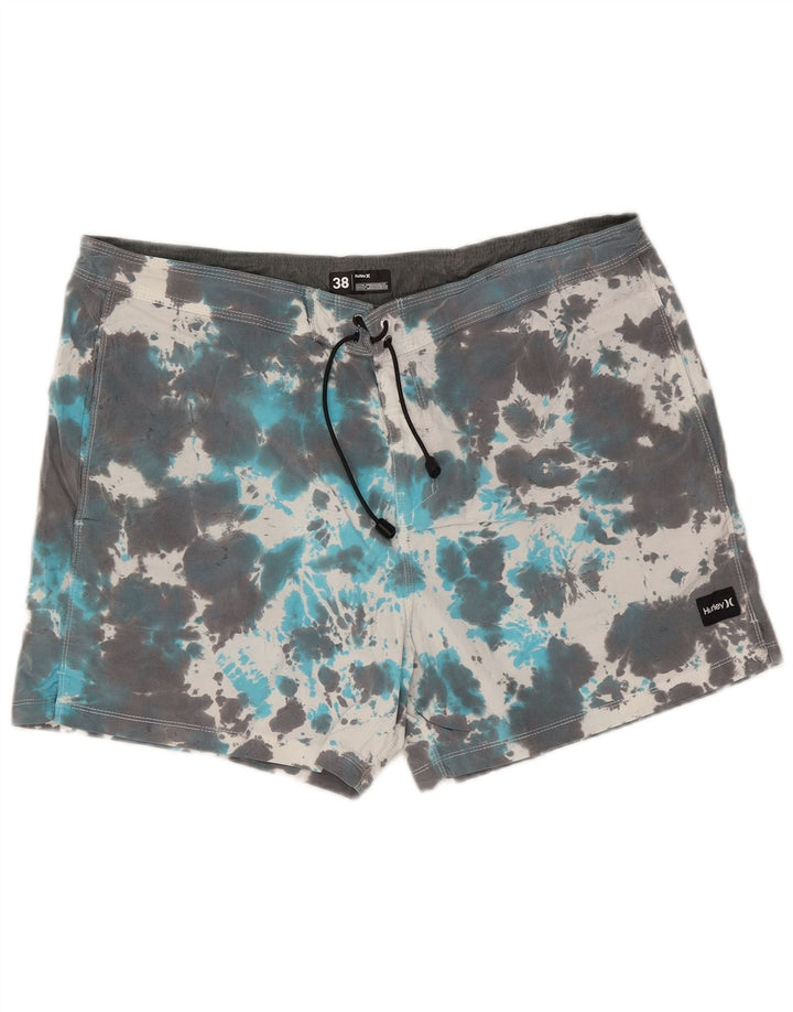 Shorts de natação masculino Hurley XL cinza tie-dye poliéster