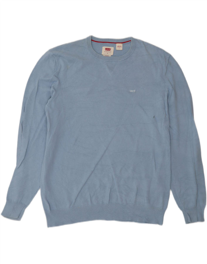 Suéter masculino Levi's com gola redonda, grande algodão azul