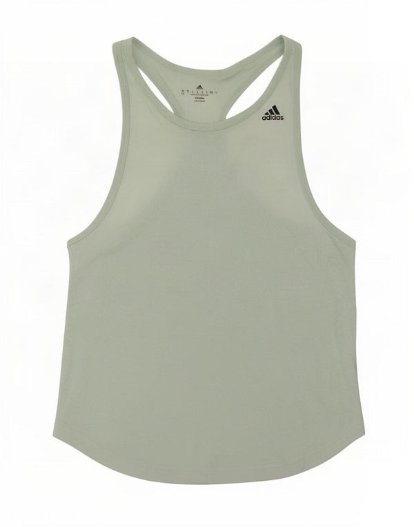 Adidas Womens Climalite Vest Top UK 8/10 Pequeno Verde Geométrico