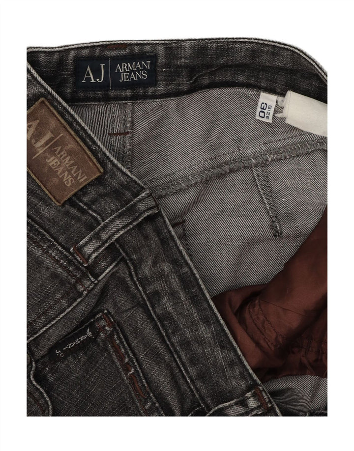 ARMANI Masculino Bootcut Jeans W30 L28 Cinza Clássico