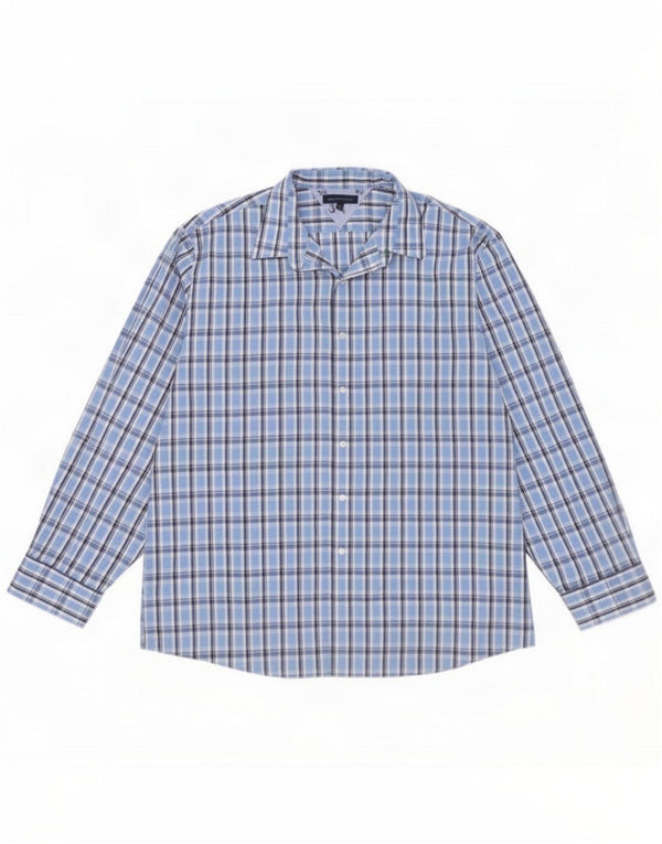 Tommy Hilfiger Camisa masculina tamanho 18 2XL algodão xadrez azul