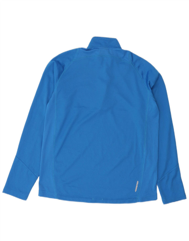 Adidas Mens Climacool Zip Neck Pullover Treino Top Pequeno Azul Poliéster