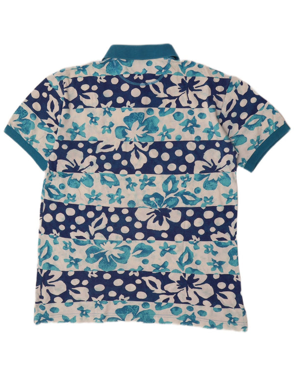 Camisa polo masculina VINTAGE 2XL algodão floral azul