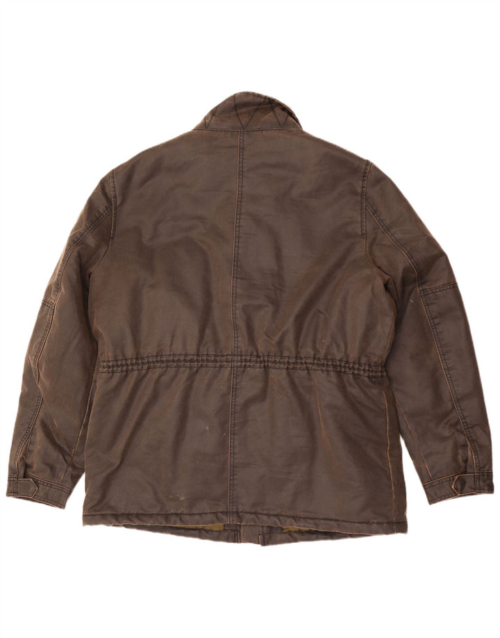 Jaqueta masculina de algodão encerado Marks & Spencer Reino Unido 42 XL marrom
