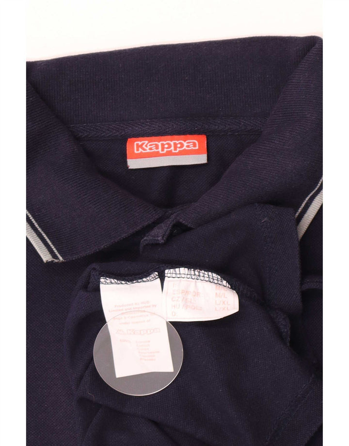 Camisa polo masculina Kappa grande algodão azul marinho