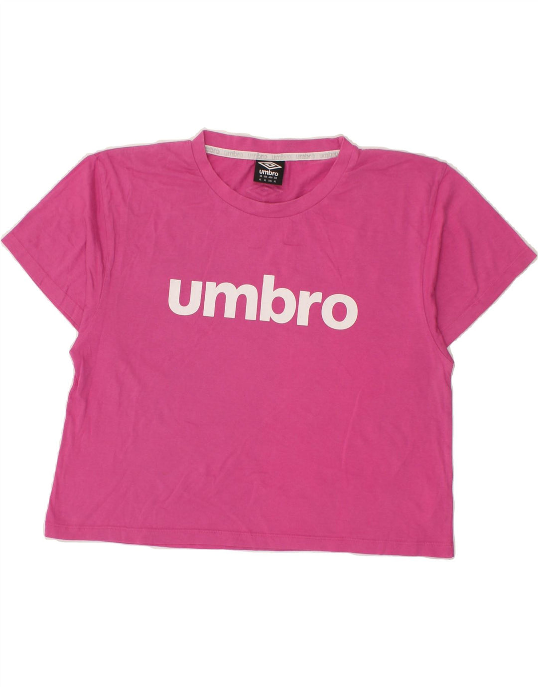 UMBRO Womens Crop Graphic T-Shirt Top UK 18 XL Pink Cotton Vintage Umbro and Second-Hand Umbro from Messina Hembry 
