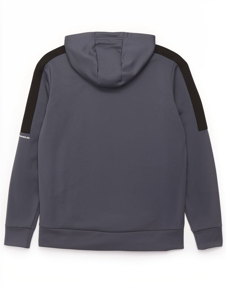 Suéter masculino Under Armour com capuz e zíper pequeno azul poliéster
