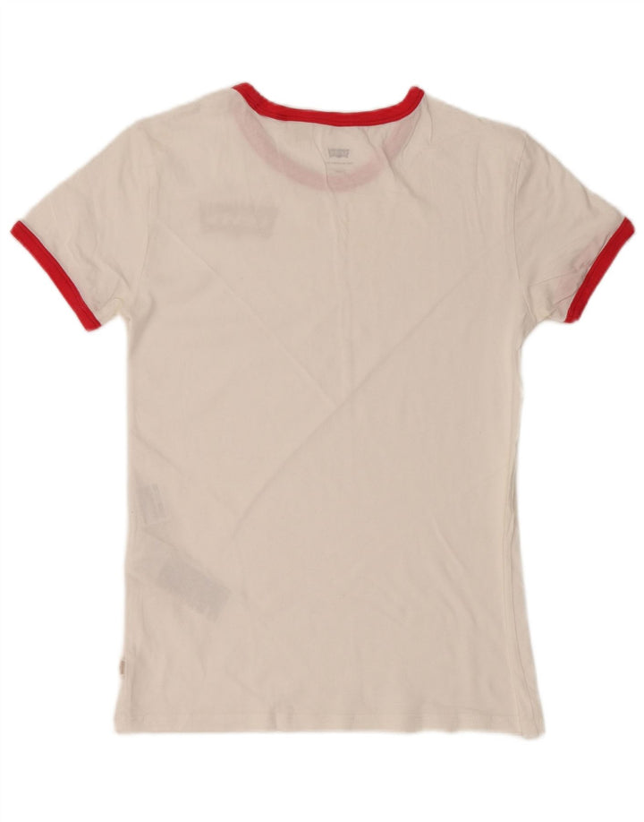 Camiseta feminina LEVI'S Top UK 2 2XS algodão branco